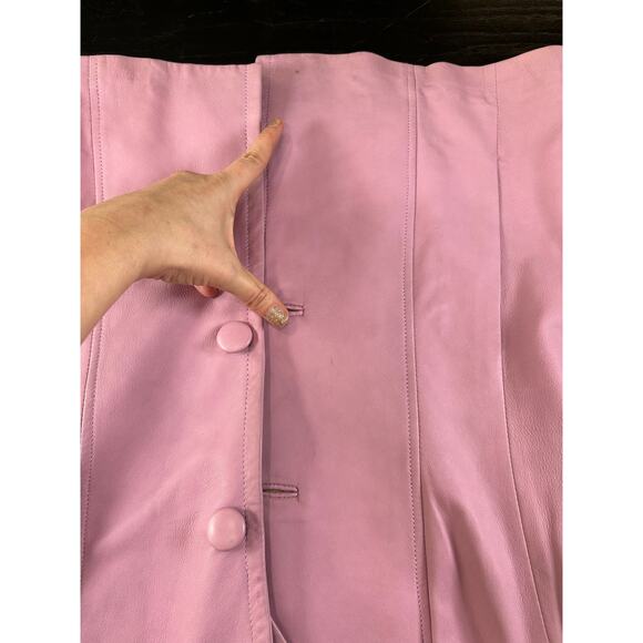 90 Y2K blazer- leathered - light dusty pink- rose- missing size tag- some spots2 - Picture 14 of 16
